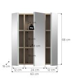 Badezimmer Spiegelschrank Luna in gr�n Badschrank skandinavisch 3-t�rig 60 x 68 cm