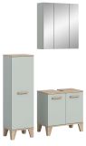 Badm�bel Set 3-teilig Luna in gr�n und Eiche Badkombination skandinavisch 109 x 190 cm