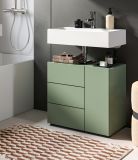 Waschbeckenunterschrank Larik in gr�n Badezimmer Unterschrank 60 x 56 cm