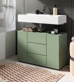 Waschbeckenunterschrank Larik in gr�n Badezimmer Unterschrank 82 x 56 cm