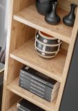 Wohnwand Lester in schwarz und Ribbeck Eiche Schrankwand 240 cm, Push-to-Open