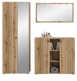 Garderobe Set 3-teilig Loreno in Evoke Eiche 191 x 192 cm