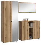 Garderobe Set 3-teilig Loreno in Evoke Eiche 191 x 192 cm