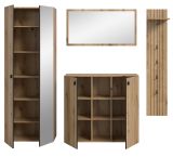 Garderobe Set 4-teilig Loreno in Evoke Eiche 237 x 192 cm