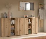 Garderobe Set 4-teilig Loreno in Evoke Eiche 258 x 192 cm