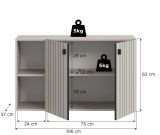 Flurkommode Loreno in Kaschmir Schuhschrank h�ngend 106 x 63 cm