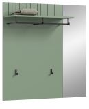 Garderobenpaneel Loreno in gr�n Wandgarderobe mit Spiegel 106 x 106 cm
