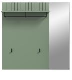 Garderobenpaneel Loreno in gr�n Wandgarderobe mit Spiegel 106 x 106 cm