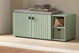 Garderobe Sitzbank Loreno in gr�n Garderobenbank 106 cm