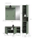Garderobe Set 3-teilig Loreno in gr�n 161 x 192 cm