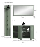 Garderobe Set 3-teilig Loreno in gr�n 152 x 192 cm