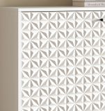 Sideboard Relief in wei� Hochglanz Kommode mit 3-D Struktur 169 x 76 cm