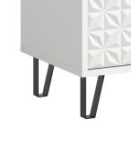 Kommode Relief in wei� Hochglanz Sideboard mit 3-D Struktur 110 x 96 cm