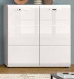 Kommode Cover in wei� Hochglanz Sideboard 80 x 81 cm