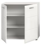 Kommode Cover in wei� Hochglanz Sideboard 80 x 81 cm