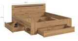 Bett Cooper in Artisan Eiche und grau Stauraumbett mit 3 x Bettschubkasten Liegefl�che 180 x 200 cm