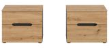 Nachttisch Set Cooper in Artisan Eiche und grau 2 x Nachtkommode