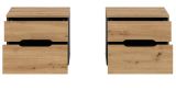 Nachttisch Set Cooper in Artisan Eiche und grau 2 x Nachtkommode
