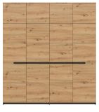 Kleiderschrank Cooper in Artisan Eiche und grau Dreht�renschrank 4-t�rig 180 cm, Soft-Close