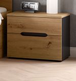 Schlafzimmer Set 3-teilig Cooper in Artisan Eiche und grau mit Bett Liegefl�che 140 x 200 cm und 2x Nachttisch