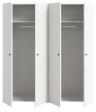 Kleiderschrank Carter in wei� Dreht�renschrank 4-t�rig 160 x 176 cm