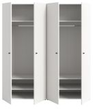 Kleiderschrank Carter in wei� Dreht�renschrank 4-t�rig 160 x 176 cm