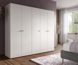 Kleiderschrank Carter in wei� Dreht�renschrank 5-t�rig 200 x 176 cm