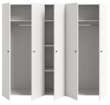 Kleiderschrank Carter in wei� Dreht�renschrank 5-t�rig 200 x 176 cm