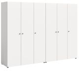 Kleiderschrank Carter in wei� Dreht�renschrank 6-t�rig 240 x 176 cm