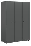 Kleiderschrank Carter in grau Dreht�renschrank 3-t�rig 120 x 176 cm