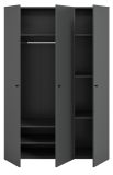 Kleiderschrank Carter in grau Dreht�renschrank 3-t�rig 120 x 176 cm