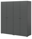 Kleiderschrank Carter in grau Dreht�renschrank 4-t�rig 160 x 176 cm