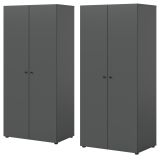 Kleiderschrank Carter in grau Dreht�renschrank 4-t�rig 160 x 176 cm