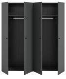 Kleiderschrank Carter in grau Dreht�renschrank 4-t�rig 160 x 176 cm