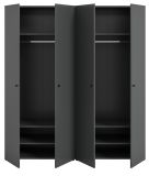 Kleiderschrank Carter in grau Dreht�renschrank 4-t�rig 160 x 176 cm