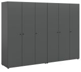 Kleiderschrank Carter in grau Dreht�renschrank 6-t�rig 240 x 176 cm
