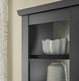 Vitrine Filmore in Schwarz matt und Eiche Landhaus 55 x 200 cm, Soft-Close