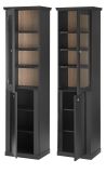 Vitrine Filmore in Schwarz matt und Eiche Landhaus 55 x 200 cm, Soft-Close
