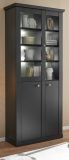 Vitrine Filmore in Schwarz matt und Eiche Landhaus 86 x 200 cm, Soft-Close