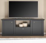 TV-Lowboard Filmore in Schwarz matt und Eiche Landhaus 158 x 62 cm, Soft-Close und Komforth�he