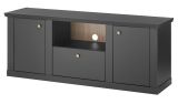 TV-Lowboard Filmore in Schwarz matt und Eiche Landhaus 158 x 62 cm, Soft-Close und Komforth�he