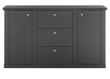 Sideboard Filmore in Schwarz matt Landhaus 158 x 92 cm, Soft-Close