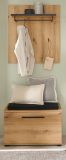 Garderobe Set 3-teilig Design-D in Evoke Eiche 80 x 200 cm