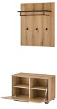 Garderobe Set 3-teilig Design-D in Evoke Eiche 80 x 200 cm