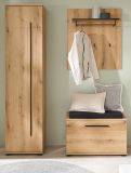 Garderobe Set 4-teilig Design-D in Evoke Eiche 140 x 200 cm