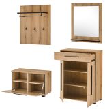 Garderobe Set 5-teilig Design-D in Evoke Eiche 170 x 200 cm, Soft-Close