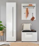 Schuhschrank Design-D in wei� Hochglanz 50 x 200 cm