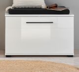 Garderobe Sitzbank Design-D in wei� Hochglanz 80 x 50 cm