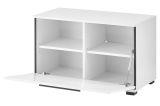 Garderobe Sitzbank Design-D in wei� Hochglanz 80 x 50 cm