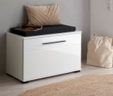 Garderobe Sitzbank Design-D in wei� Hochglanz 80 x 50 cm